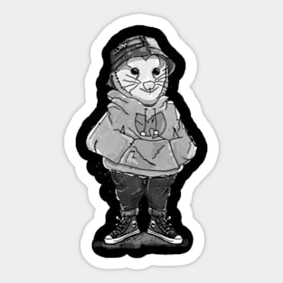 Possum BW Wearing Wutang on Dark Sticker